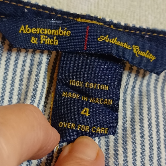 Abercrombie & Fitch Blue Striped Women's Cotton Skirt-Size 4 - Picture 10 of 11